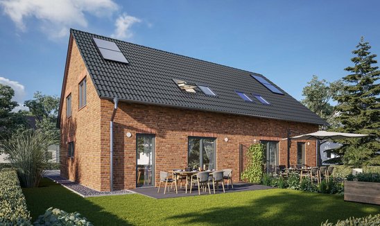 Doppelhaus-Behringen-116-Garten-Klinker Klinker Haustypen